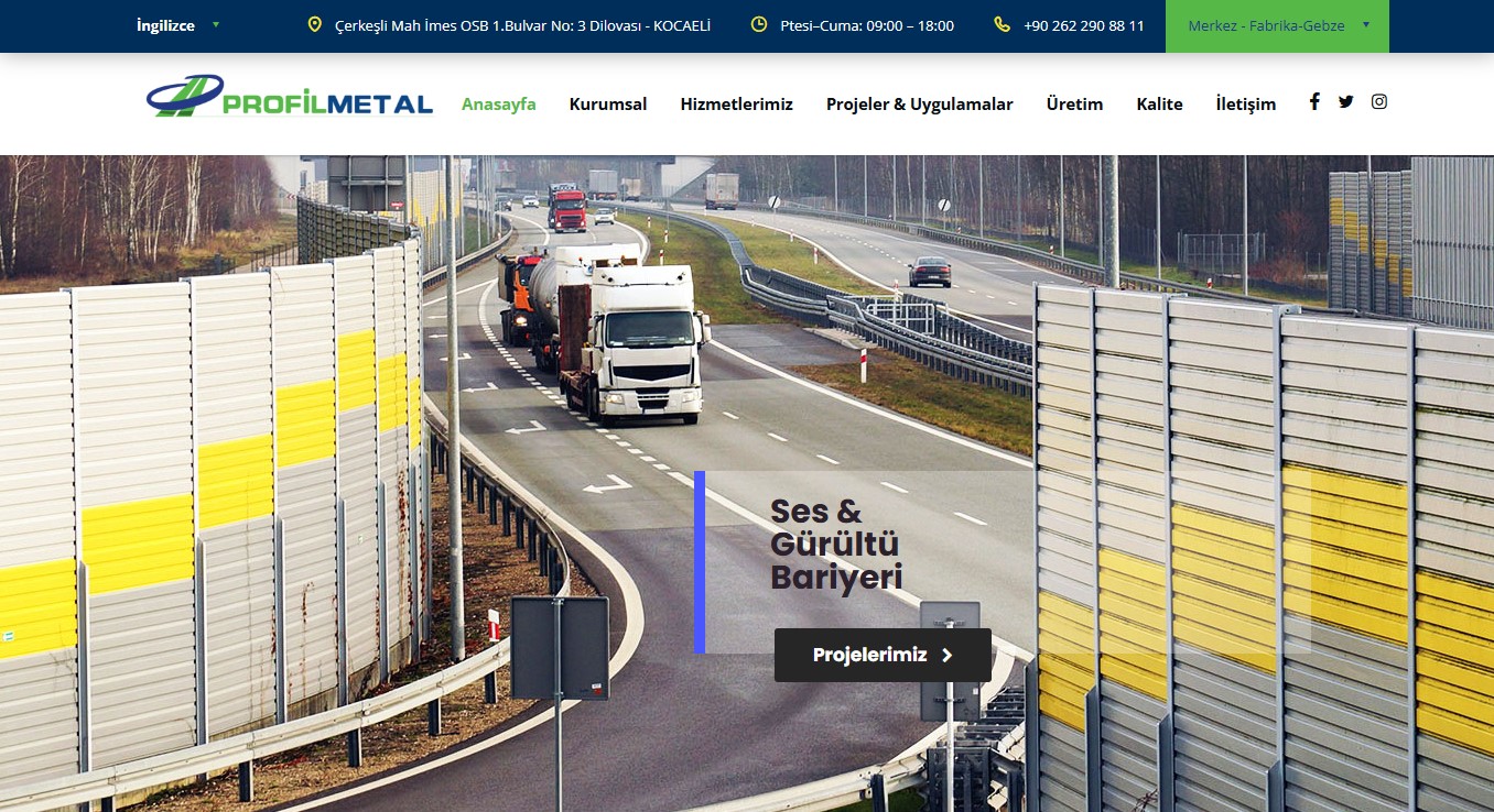 Profil Metal Web Sitesi Tasarımı